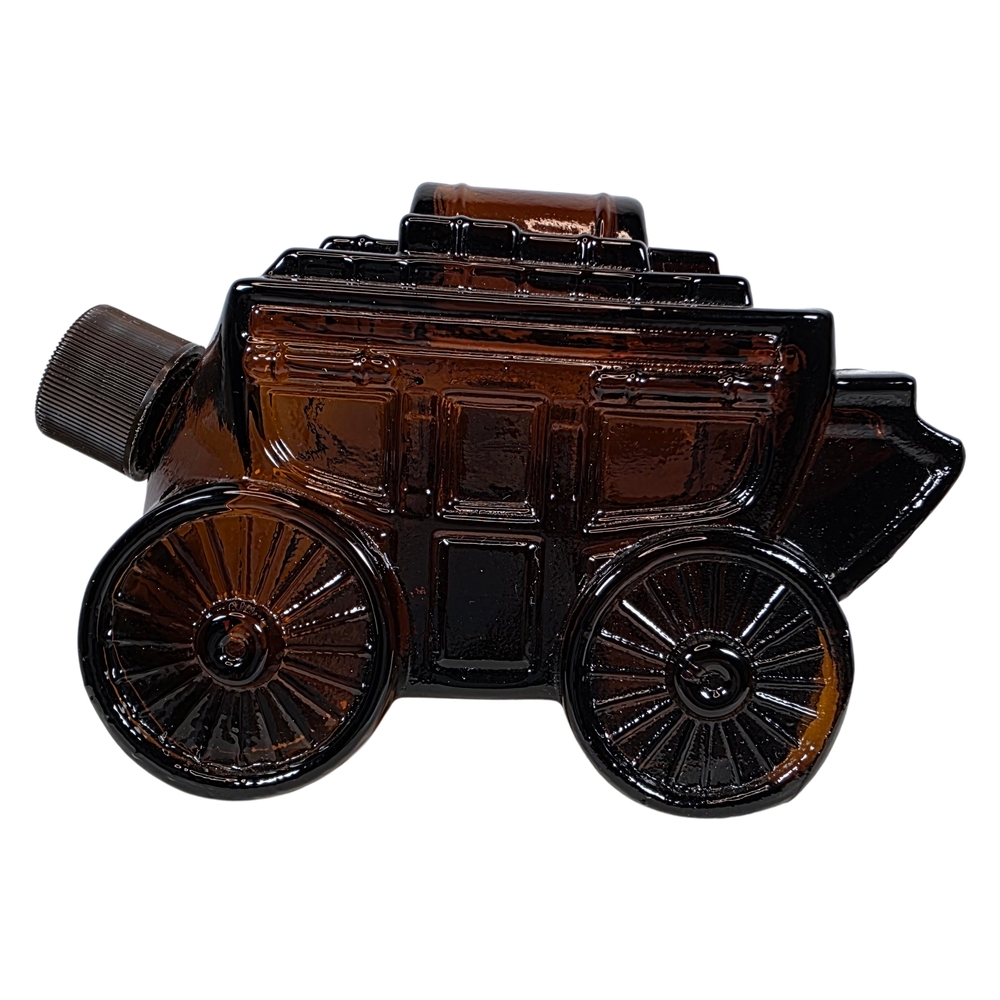 Vintage Avon Stagecoach 1970s Amber Glass Oland Aftershave Bottle